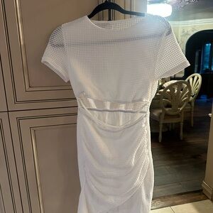 SHEIN White Ruched Sheath Dress  (59)